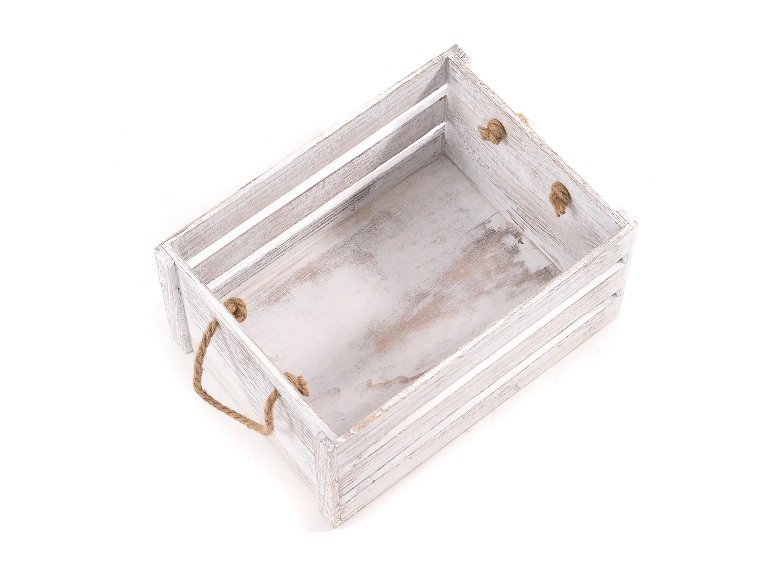 SET DE CAISSES EN BOIS Pays 3-pièces Bois massif, différentes tailles blanc