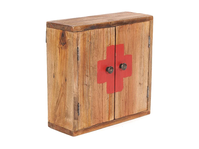 ARMOIRE À PHARMACIE Médecin 35x35x13 cm, bois de recyclage massif
