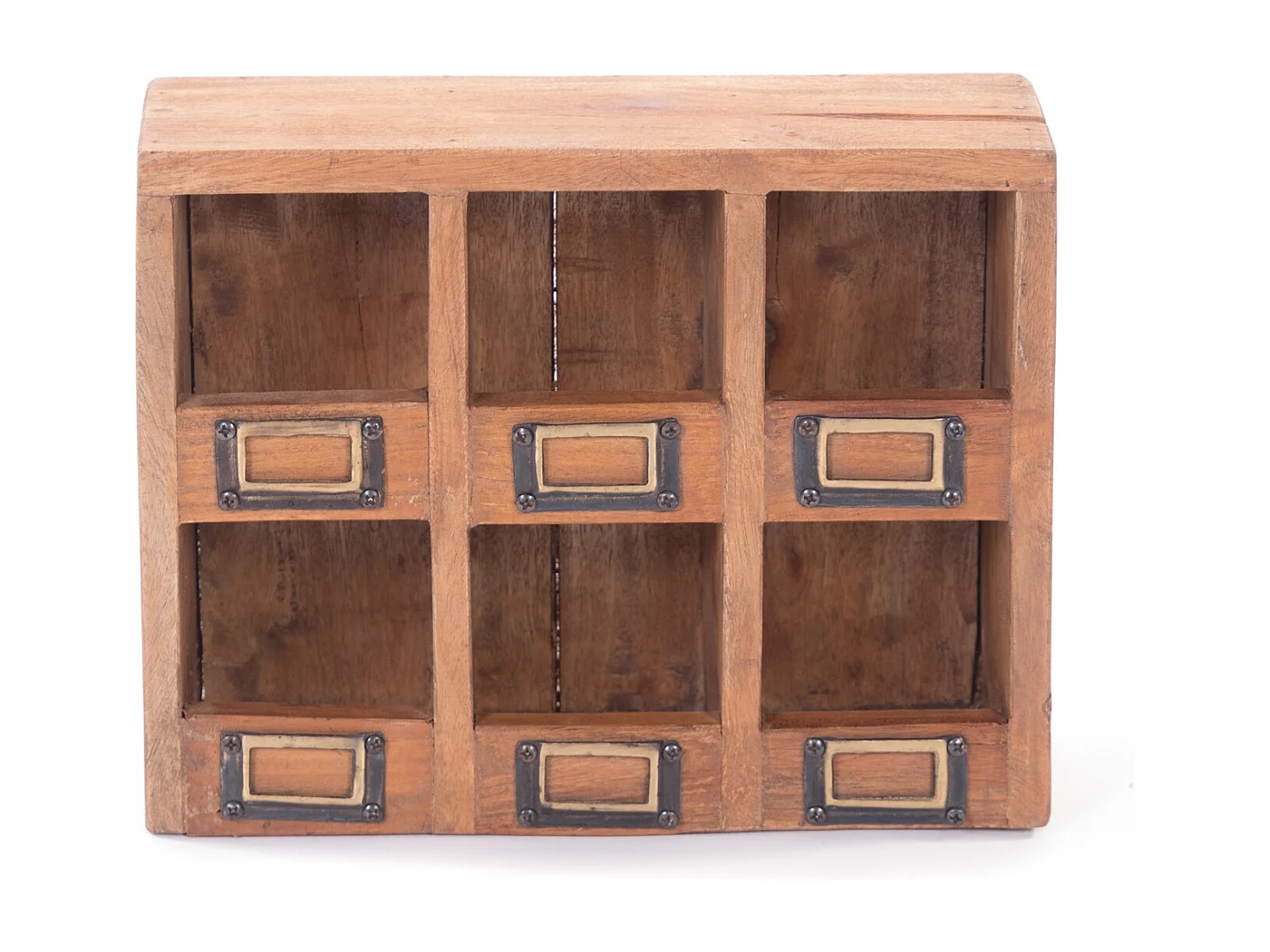 ÉTAGÈRE MURALE À CASIERS Lima Bois massif en acajou, 6 compartiments couleurs naturelles