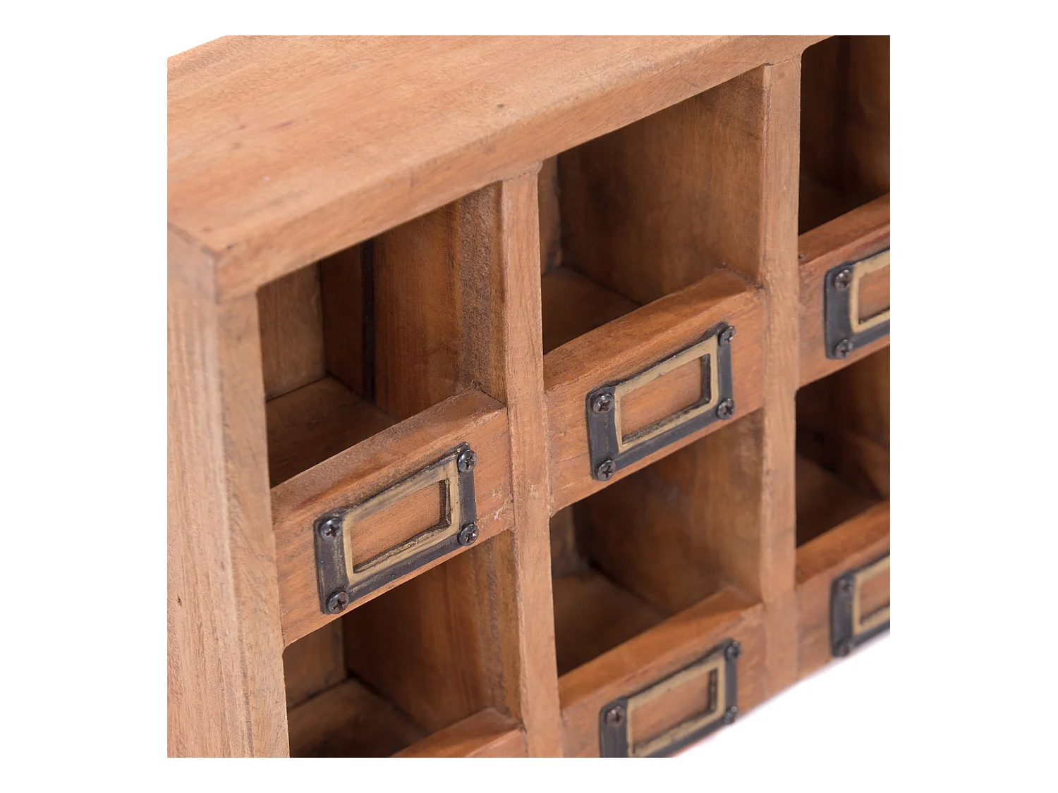 ÉTAGÈRE MURALE À CASIERS Lima Bois massif en acajou, 6 compartiments couleurs naturelles