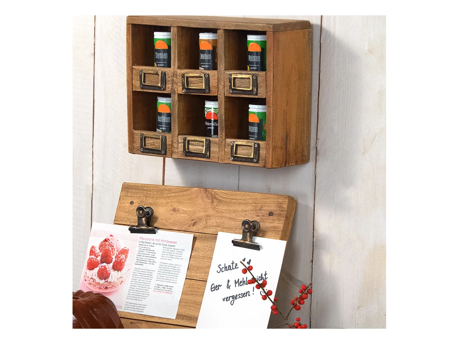 ÉTAGÈRE MURALE À CASIERS Lima Bois massif en acajou, 6 compartiments couleurs naturelles