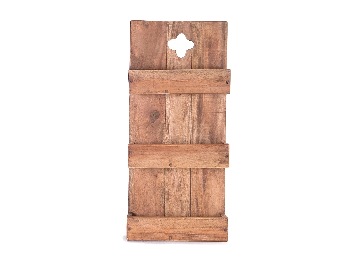 ÉTAGÈRE MURALE Daya 65 Bois massif, 3 compartiments couleurs naturelles