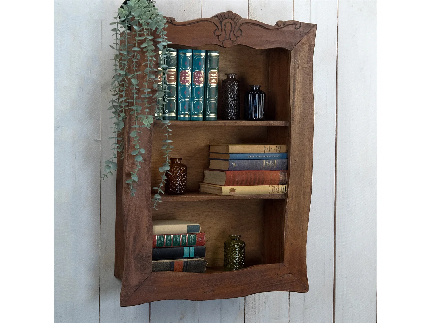 ÉTAGÈRE MURALE Clea 80 Bois de mahogany, 3 niveaux marron foncé