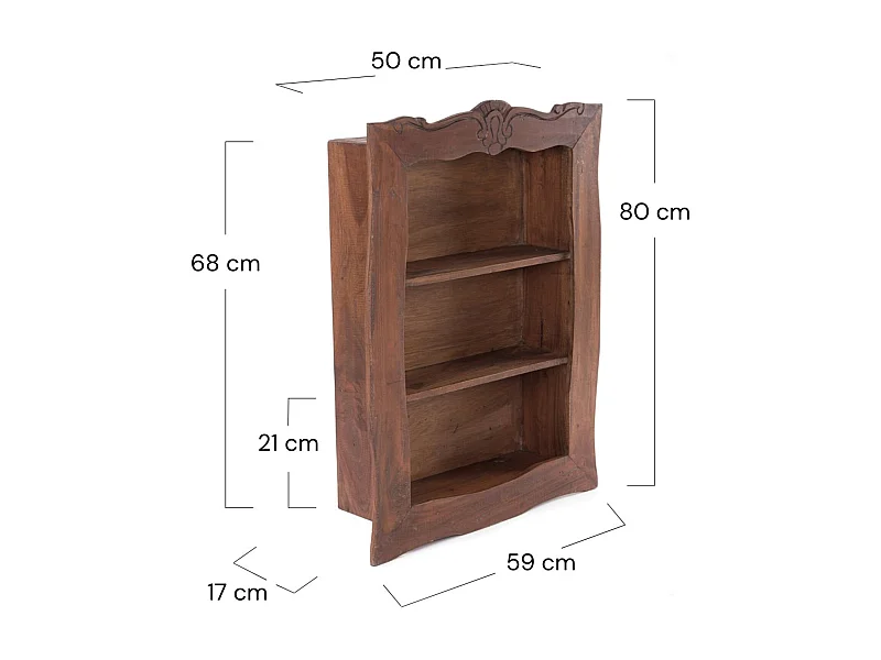 ÉTAGÈRE MURALE Clea 80 Bois de mahogany, 3 niveaux marron foncé