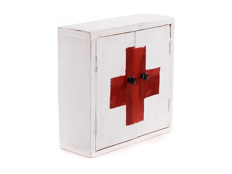 MEDIZINSCHRANK MEDIC 35 Mahagoni Massivholz 06 weiß-landhaus