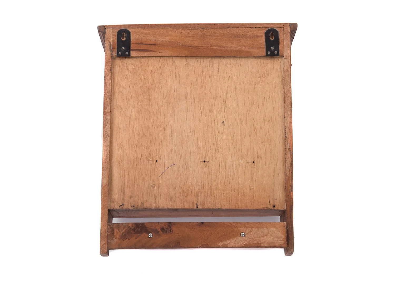 ÉTAGÈRE MURALE Ferme Bois de mahogany, 2 tiroirs et crochets marron