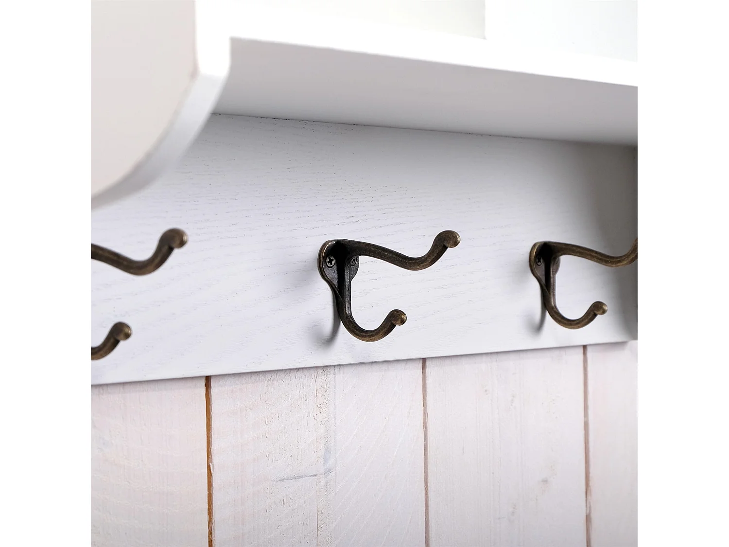 WANDSCHRANK LOTTA 4 Ablagefächer, Glastüren antik-weiß