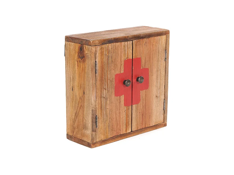 MEDIZINSCHRANK MEDIC 35 Mahagoni Massivholz 01 natur-vintage