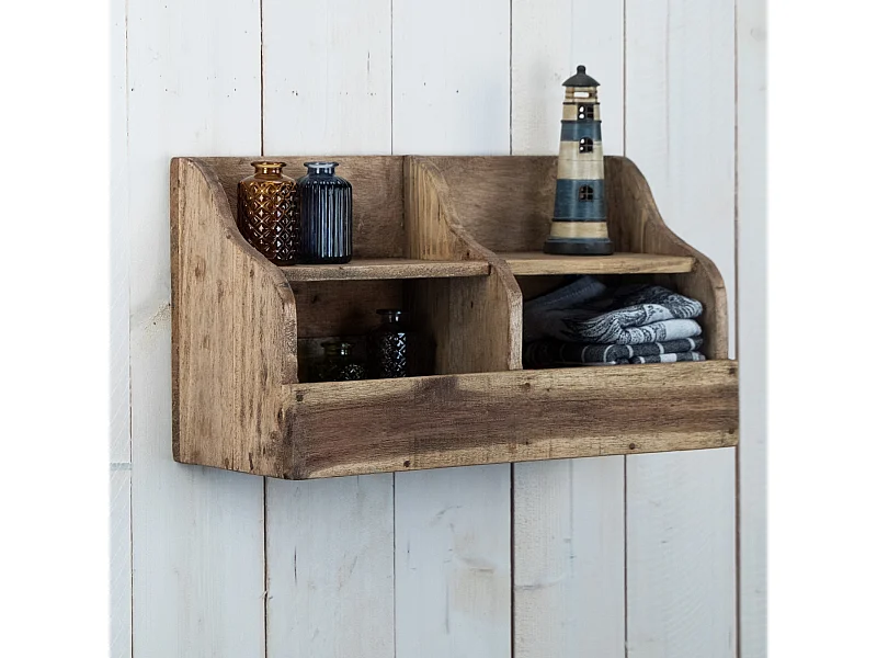 WANDREGAL Storage 40 Mahagoni Massivholz, 2 Fächer naturfarben