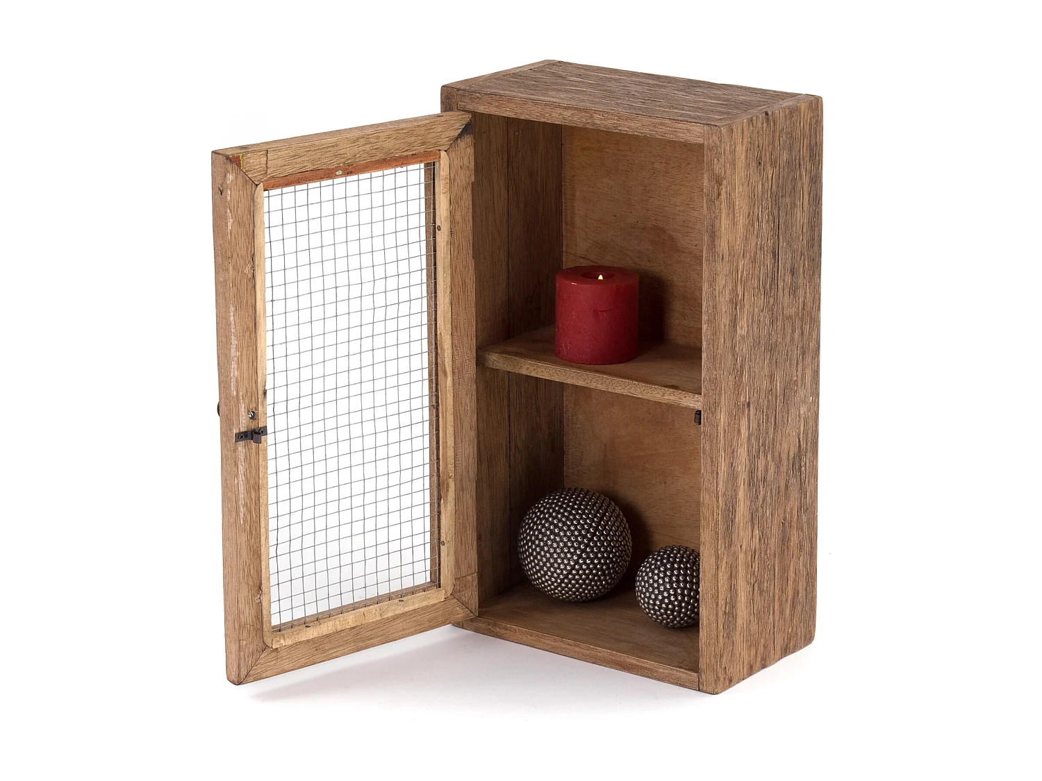 ARMOIRE MURALE Filo Bois massif, 2 compartiments avec porte couleurs naturelles