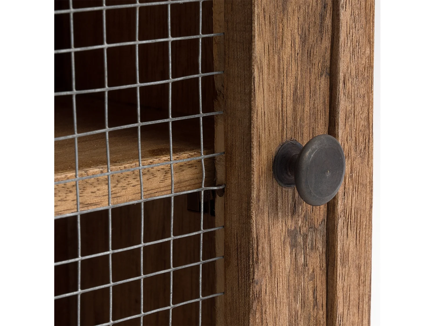 ARMOIRE MURALE Filo Bois massif, 2 compartiments avec porte couleurs naturelles