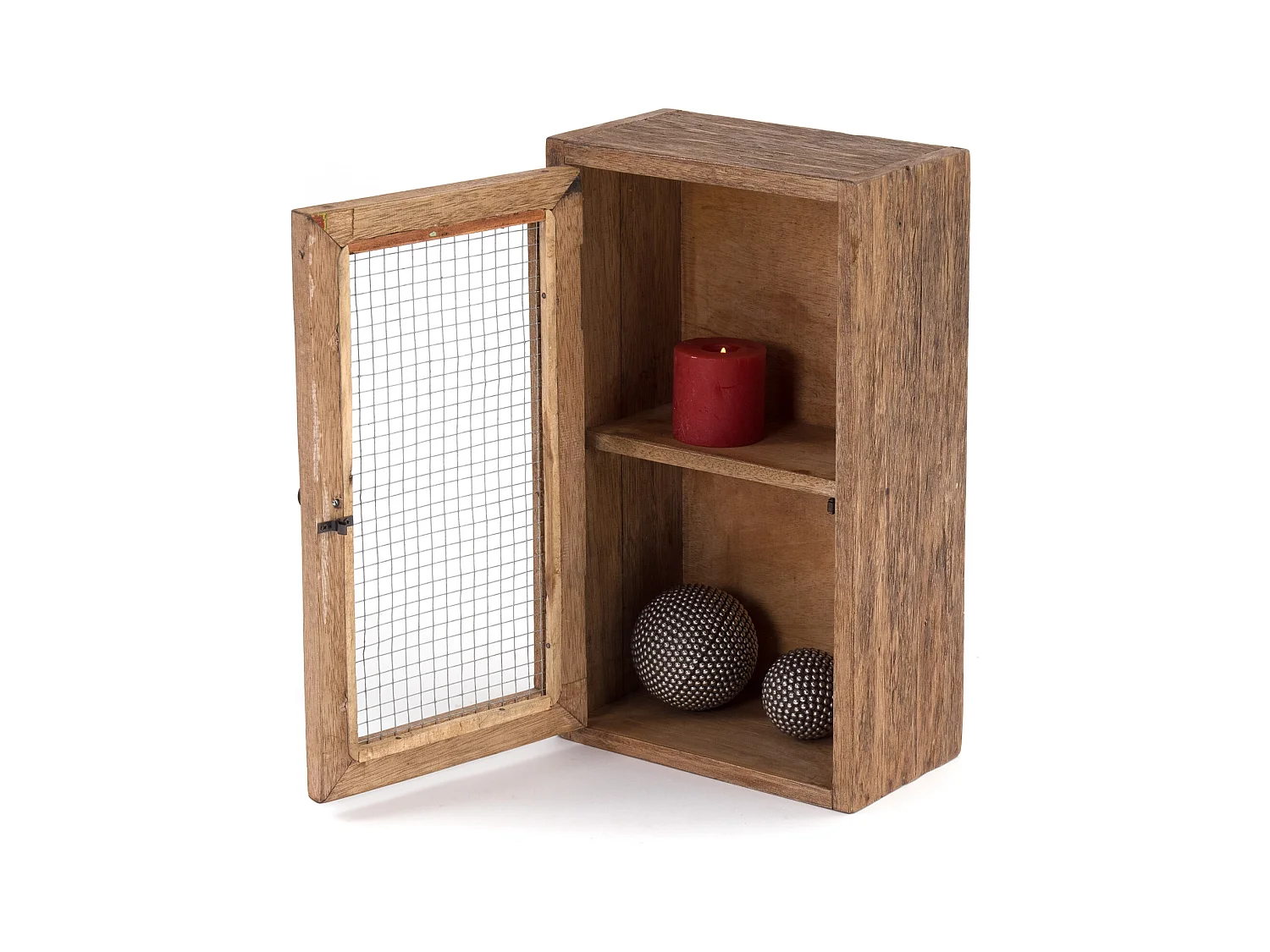 ARMOIRE MURALE Filo Bois massif, 2 compartiments avec porte couleurs naturelles