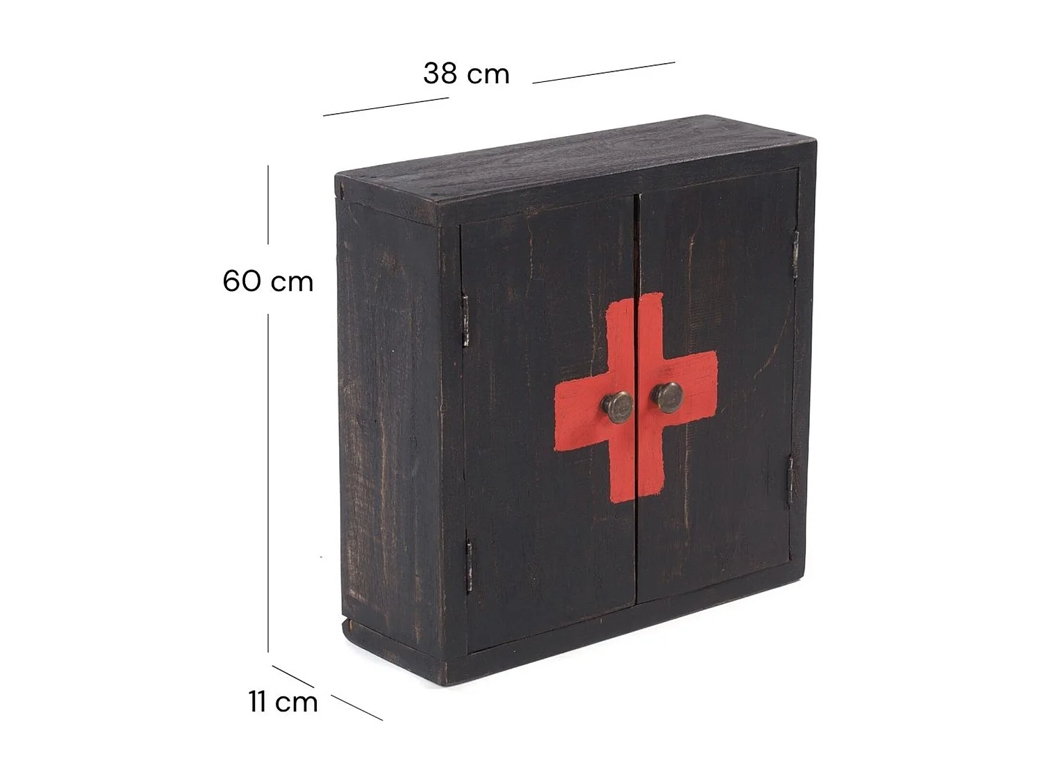 ARMOIRE À PHARMACIE MEDIC 35 Bois massif en acajou 04 schwarz-natur