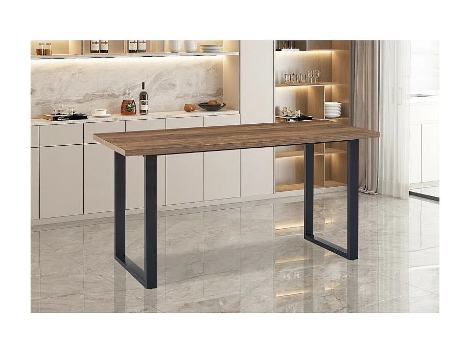 Table à manger haute EDWAR longueur 180cm en décor mango, idéal pour une salle à manger conviviale