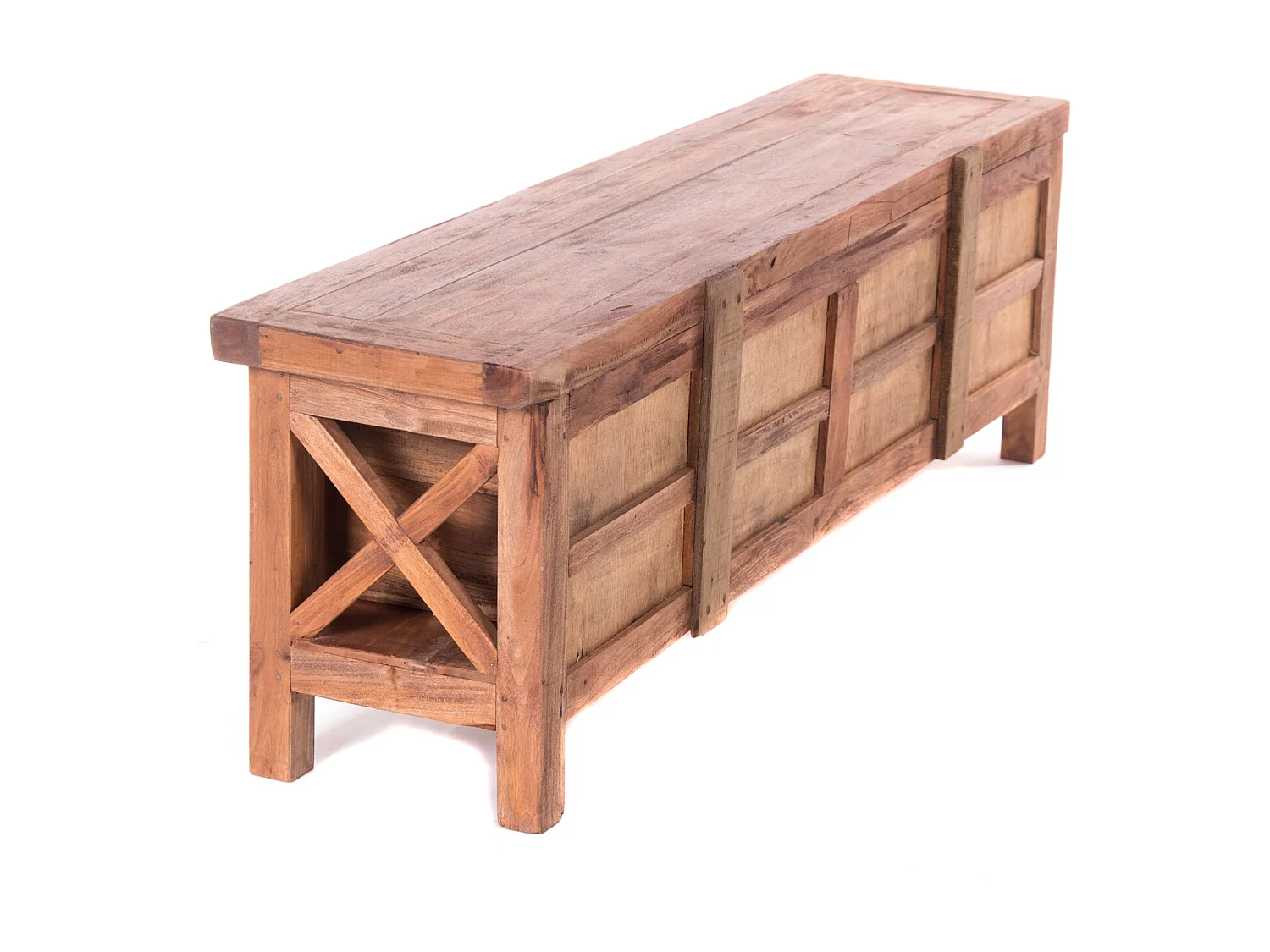 COMMODE Lettre Bois de mahogany, 3 tiroirs couleurs naturelles