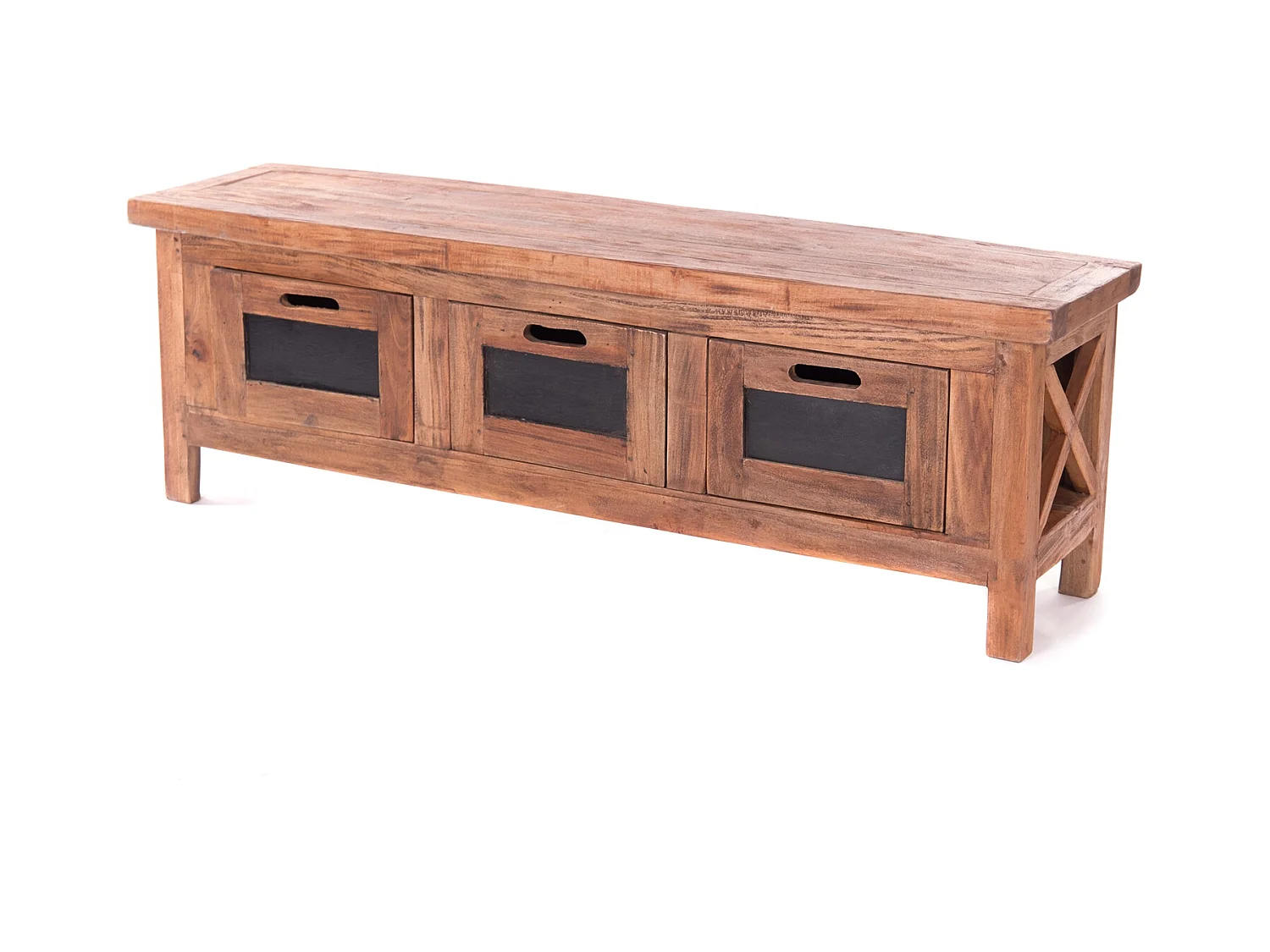 COMMODE Lettre Bois de mahogany, 3 tiroirs couleurs naturelles
