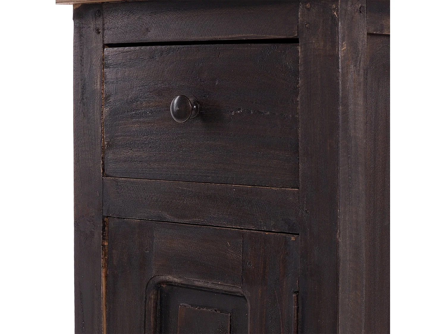 FLURSCHRANK PLANT 80 Mahagoni Recyclingholz, Used Look 04 schwarz-natur