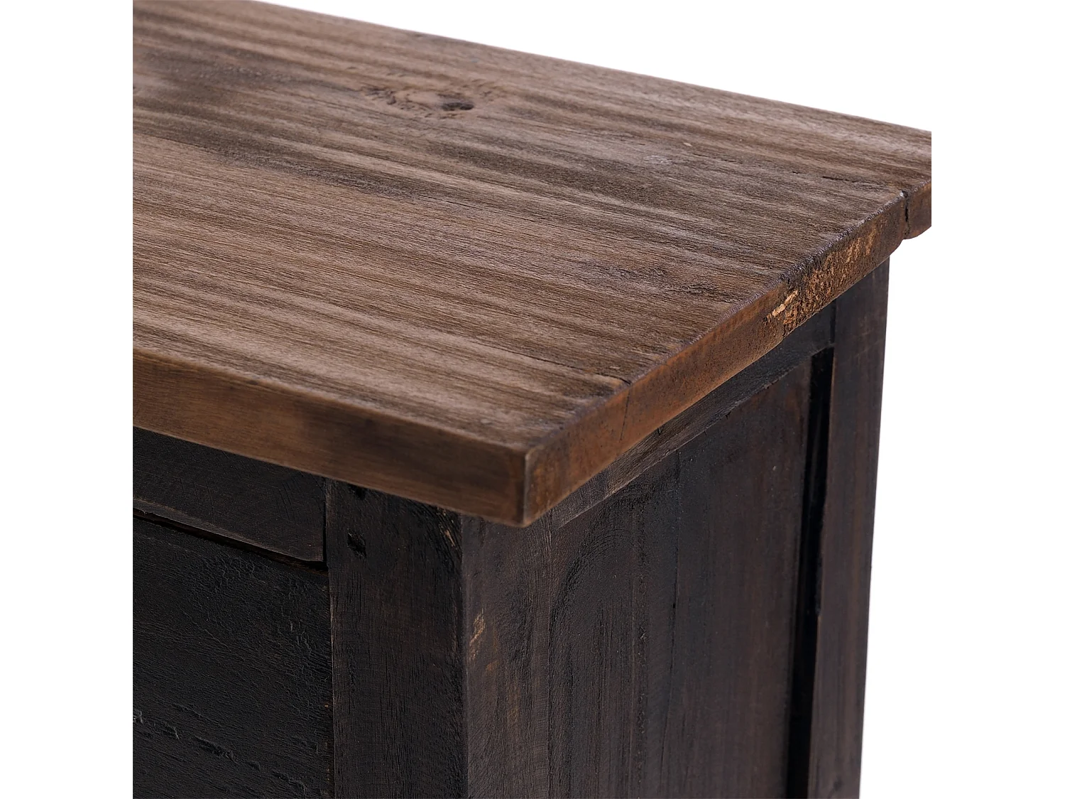 FLURSCHRANK PLANT 80 Mahagoni Recyclingholz, Used Look 04 schwarz-natur