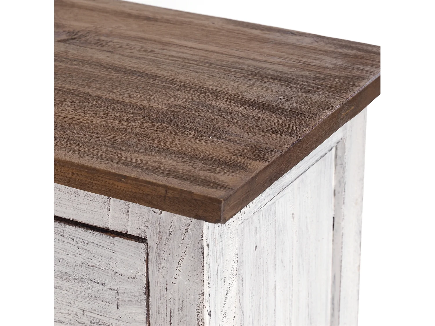 PLACARD DE COULOIR PLANTE 80 Bois de recyclage en acajou, aspect usé 05 weiß-natur