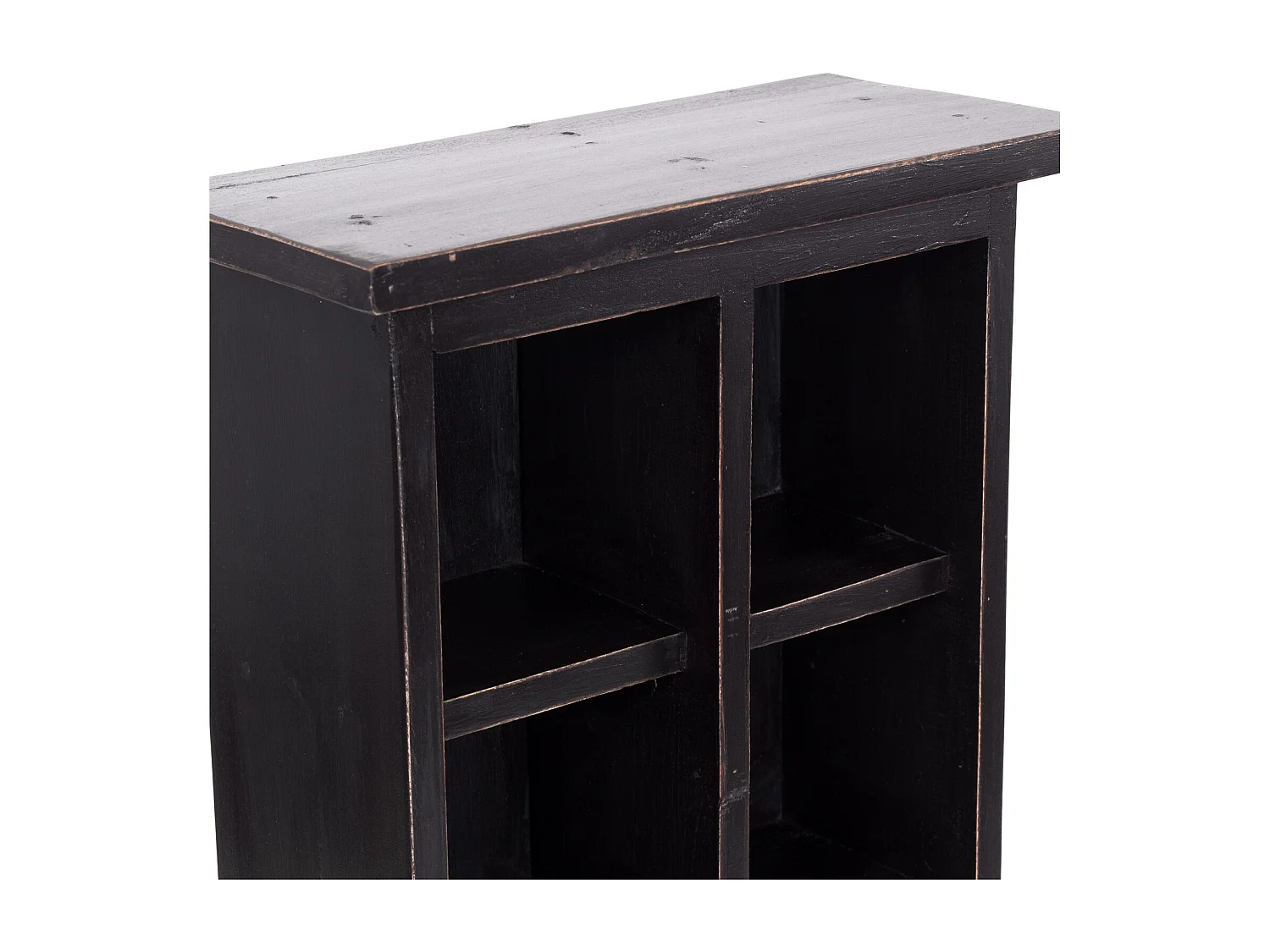 CD & BÜCHERREGAL NATURE Recyclingholz massiv, mit 10 Fächern 09 voodoo - schwarz