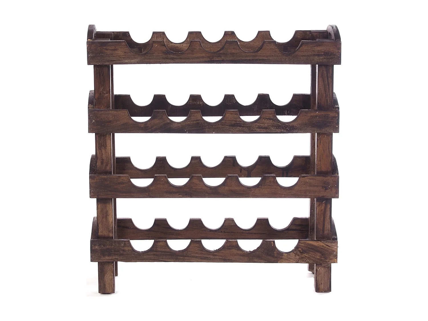 ÉTAGÈRE À BOUTEILLES RUSTIQUE Bois massif, pour 20 bouteilles 03 dunkelbraun