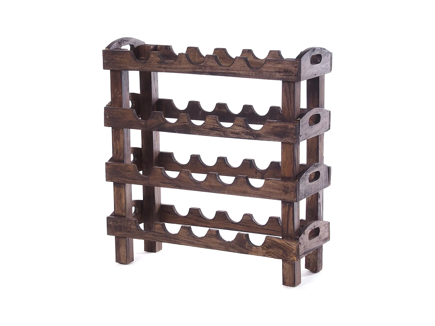 FLASCHENREGAL RUSTIC Massivholz, für 20 Flaschen 03 dunkelbraun