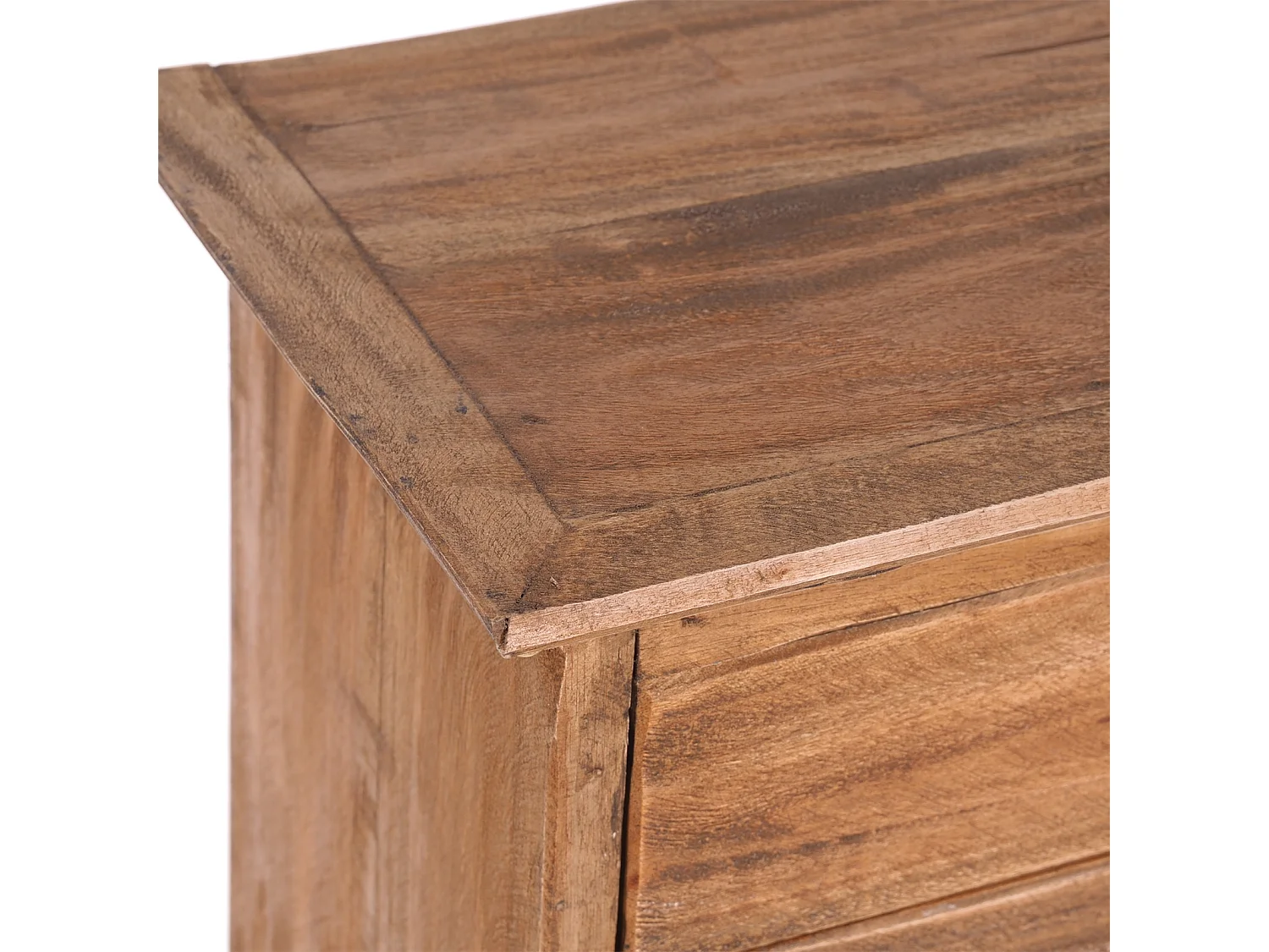 ÉTAGÈRE À BOUTEILLES CORTEZ 85 Bois de recyclage massif, pour 16 bouteilles, avec tiroir 01 natur-vintage