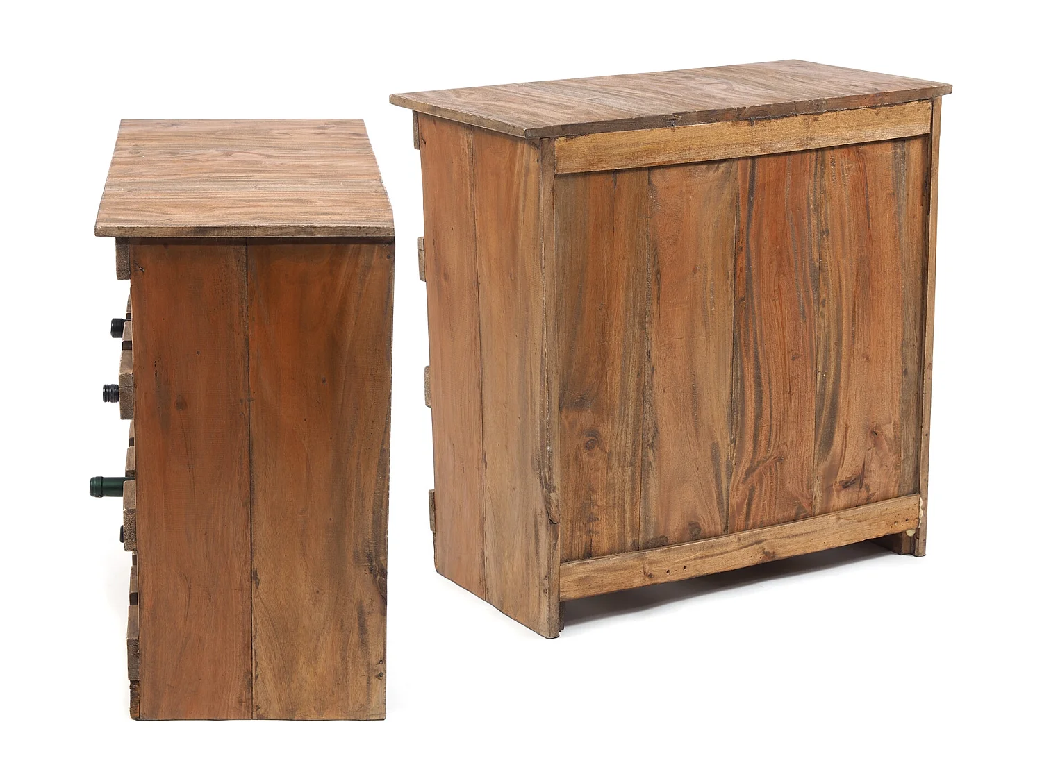 FLASCHENREGAL RUSTIQUE Recyclingholz massiv, für 12 Flaschen, mit Ablagefläche 01 natur-vintage