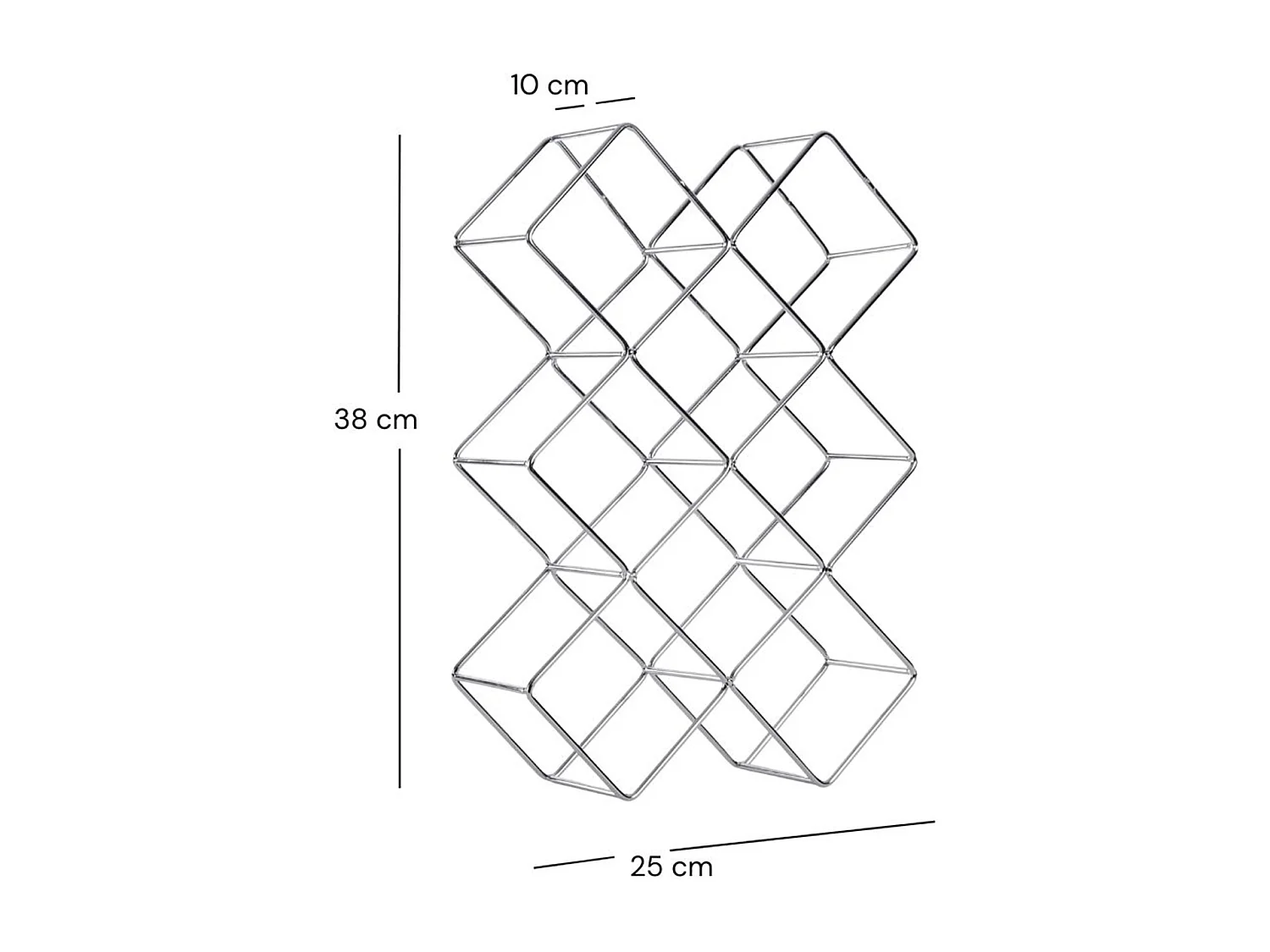 PORTE-BOUTEILLE CUBE Métal silber