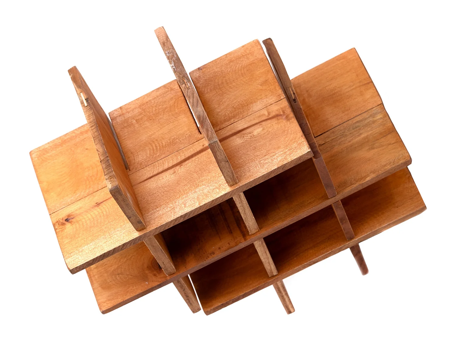 ÉTAGÈRE À BOUTEILLES Coincé 52 cm, bois massif en acajou couleurs naturelles