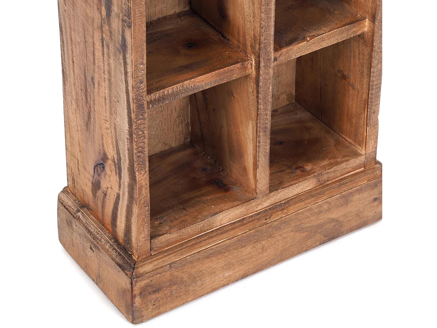 CD ET ÉTAGÈRE À LIVRES NATURE bois de recyclage marron