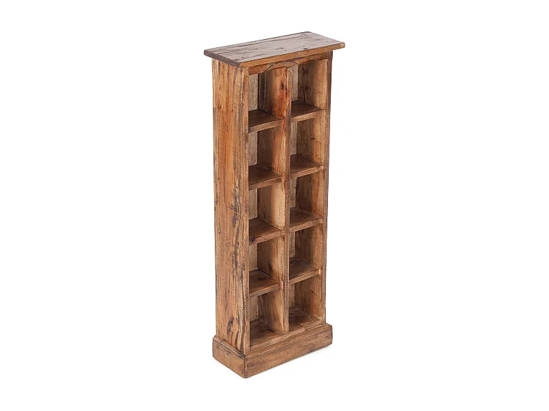 CD ET ÉTAGÈRE À LIVRES NATURE bois de recyclage marron