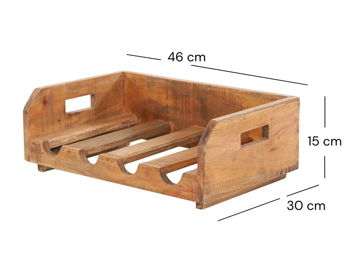 ÉTAGÈRE À BOUTEILLES CONSTRUCTEUR Bois de recyclage, pour 4 bouteilles, empilable couleurs naturelles