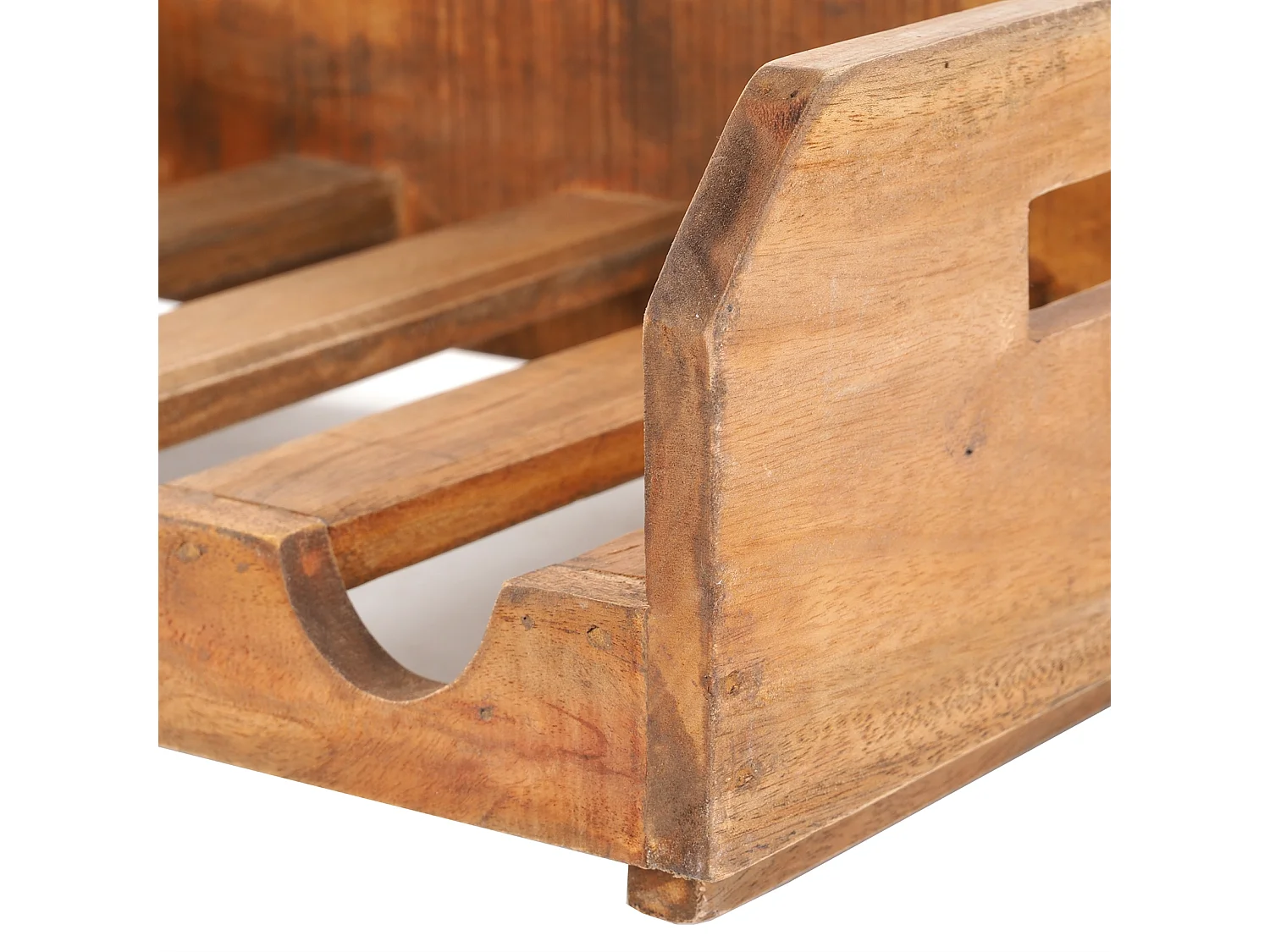 ÉTAGÈRE À BOUTEILLES CONSTRUCTEUR Bois de recyclage, pour 4 bouteilles, empilable couleurs naturelles