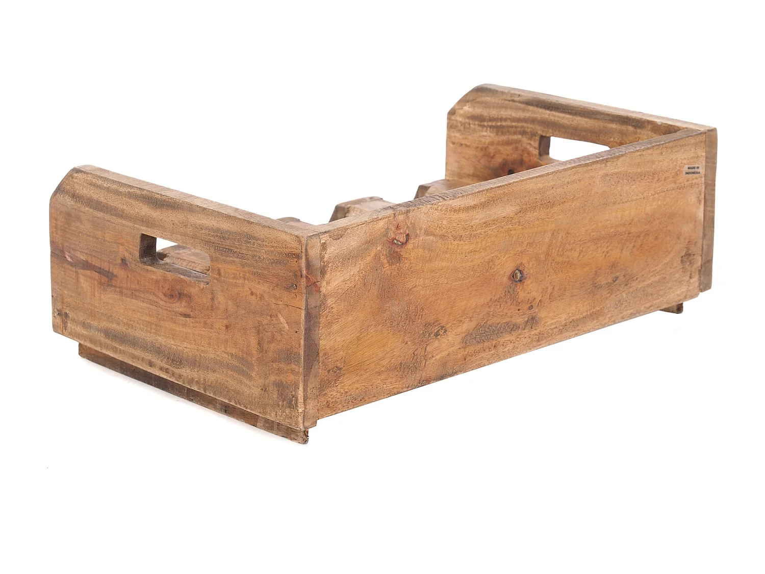 ÉTAGÈRE À BOUTEILLES CONSTRUCTEUR Bois de recyclage, pour 4 bouteilles, empilable couleurs naturelles