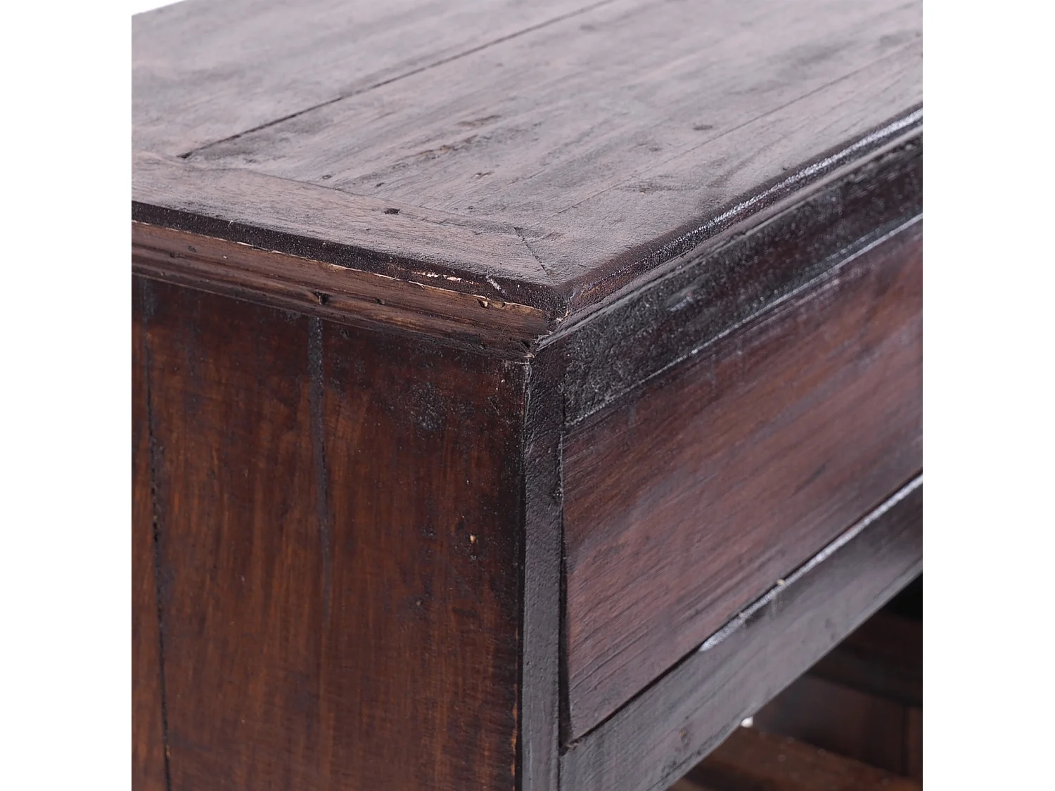 FLASCHENREGAL CORTEZ 85 Recyclingholz massiv, für 16 Flaschen, mit Schublade 03 dunkelbraun