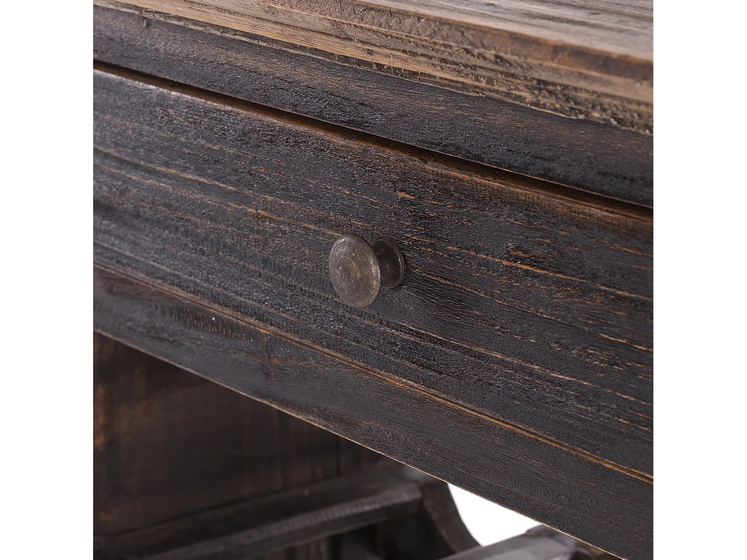 FLASCHENREGAL CORTEZ 85 Recyclingholz massiv, für 16 Flaschen, mit Schublade schwarz