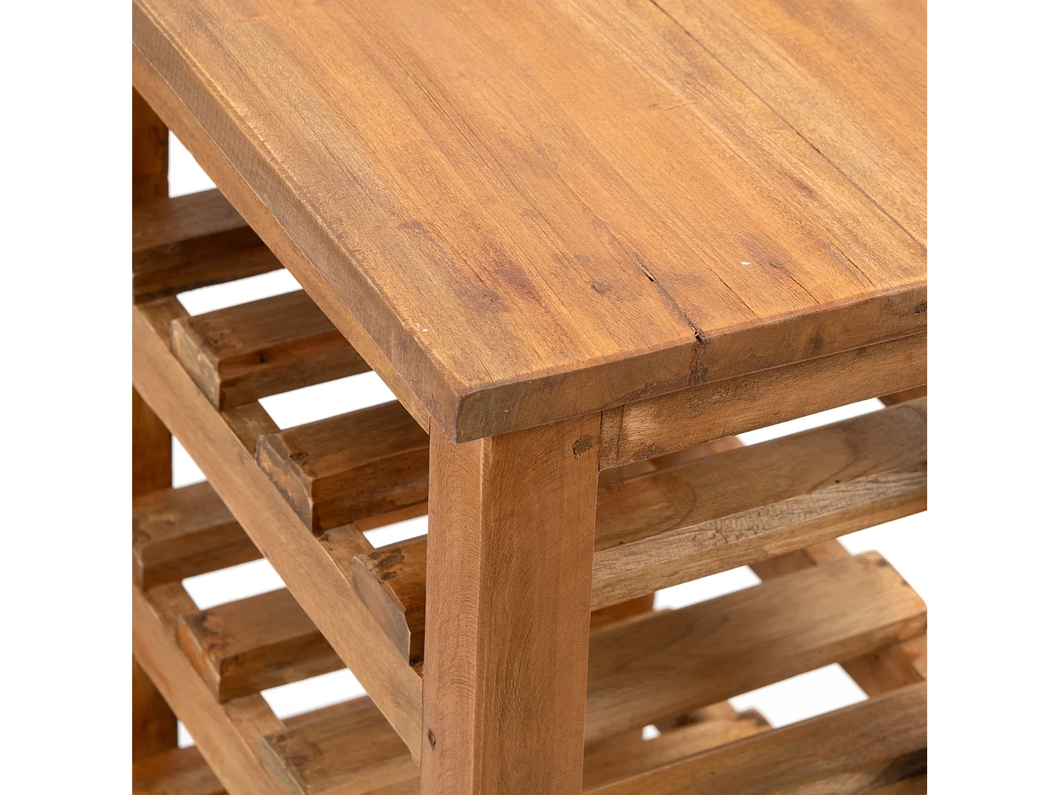 ÉTAGÈRE À BOUTEILLES Burgos Bois massif en acajou, pour 12 bouteilles, avec étagère couleurs naturelles