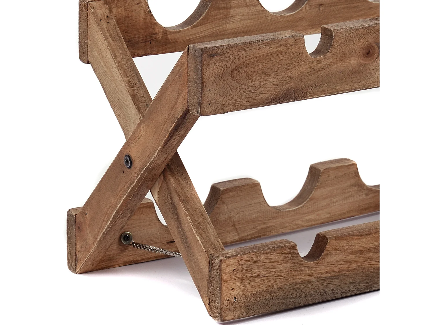 ÉTAGÈRE À BOUTEILLES Nino Bois massif en acajou, pour 6 bouteilles, pliable couleurs naturelles