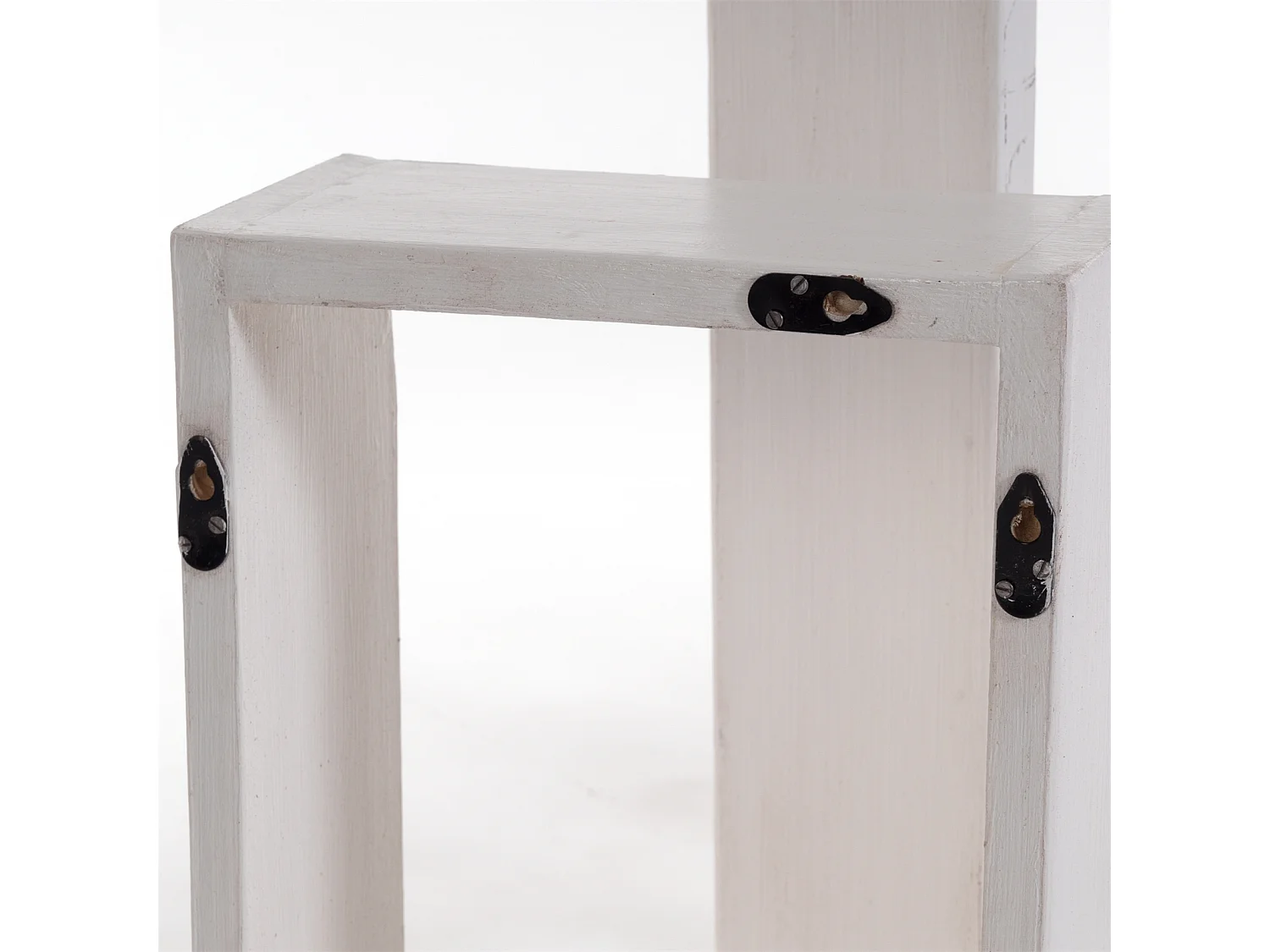 WANDREGAL-SET CUBEN 3-tlg Recyclingholz massiv, 3 Größen 06 weiß-landhaus