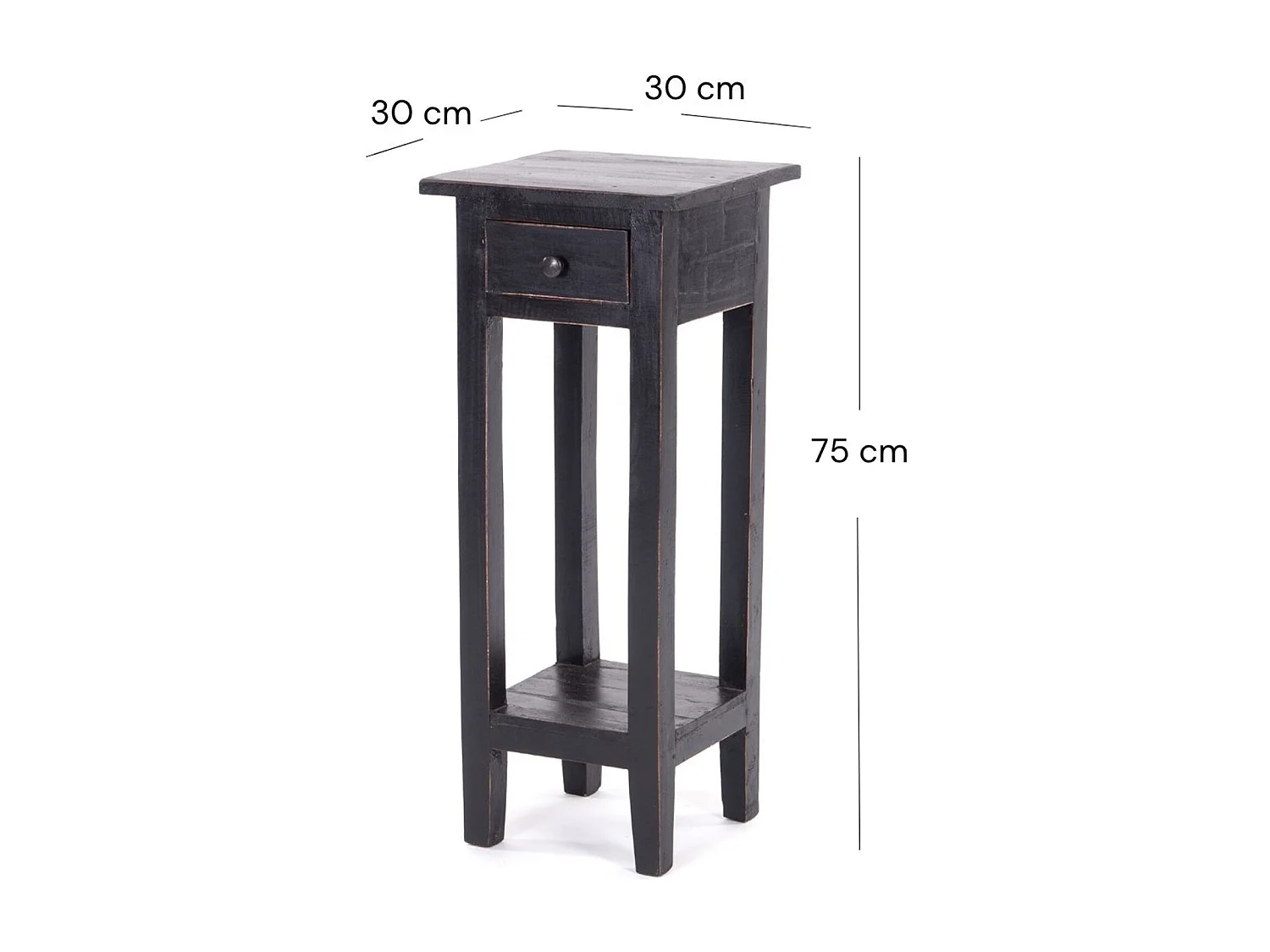 TABLE DE TÉLÉPHONE NAPOLÉON 75 Bois massif en acajou, avec tiroir 09 voodoo - schwarz