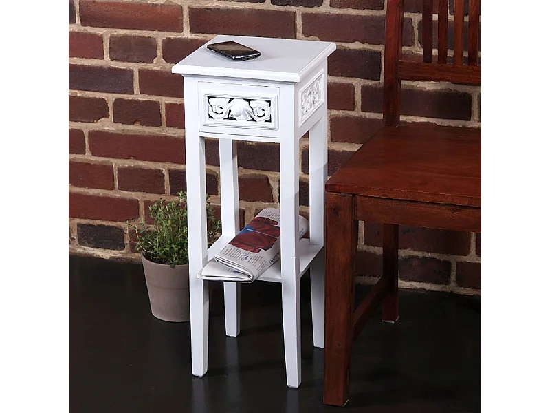 TELEFONTISCH LANDHAUS Holz weiß gekalkt