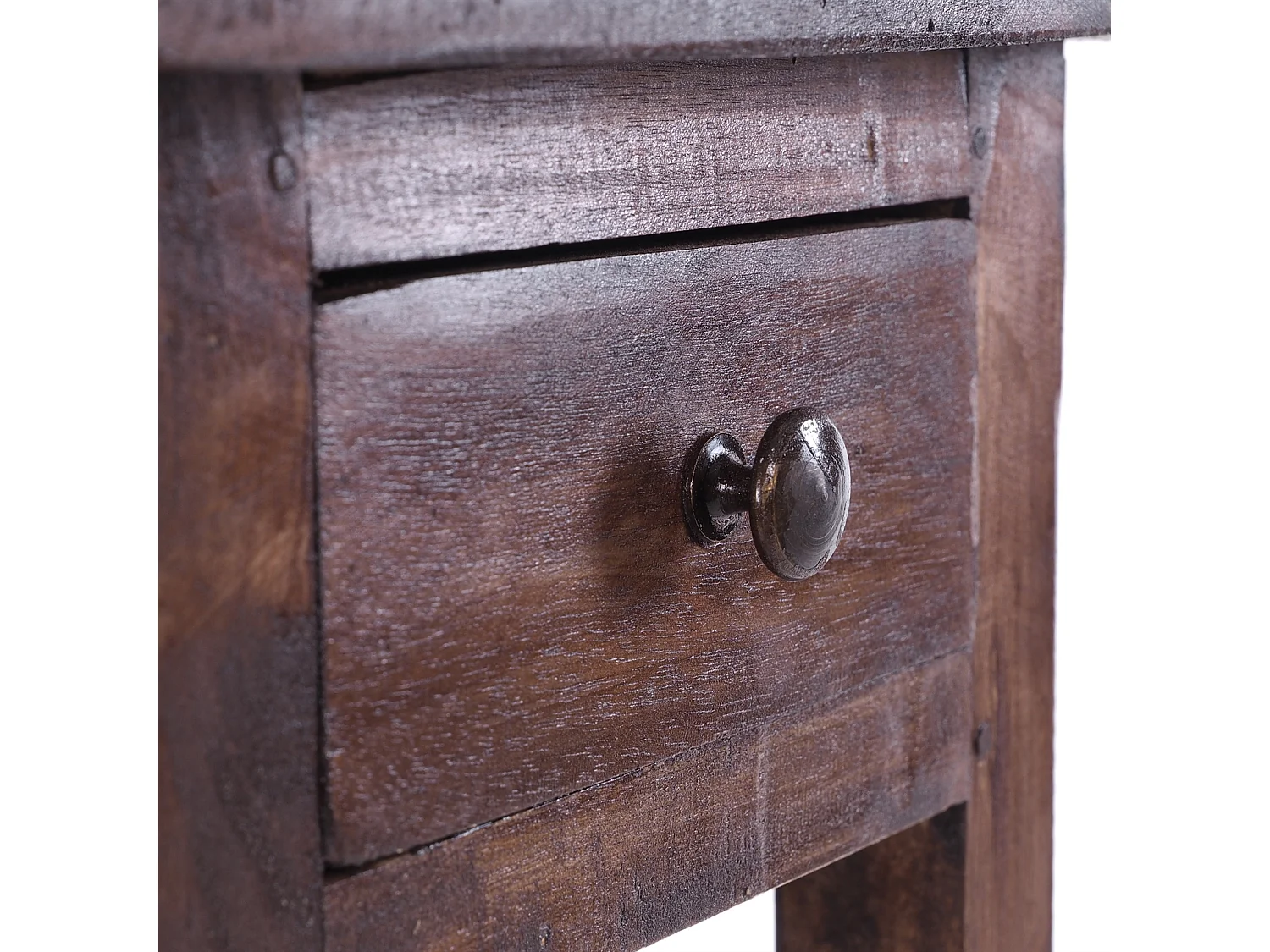 TABLE DE TÉLÉPHONE NAPOLÉON Bois de recyclage massif marron