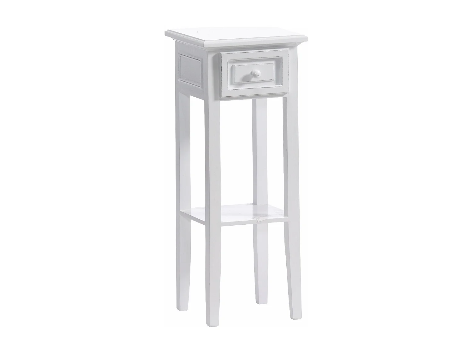 TABLE DE TÉLÉPHONE Style maison de campagne Bois, avec tiroir blanc