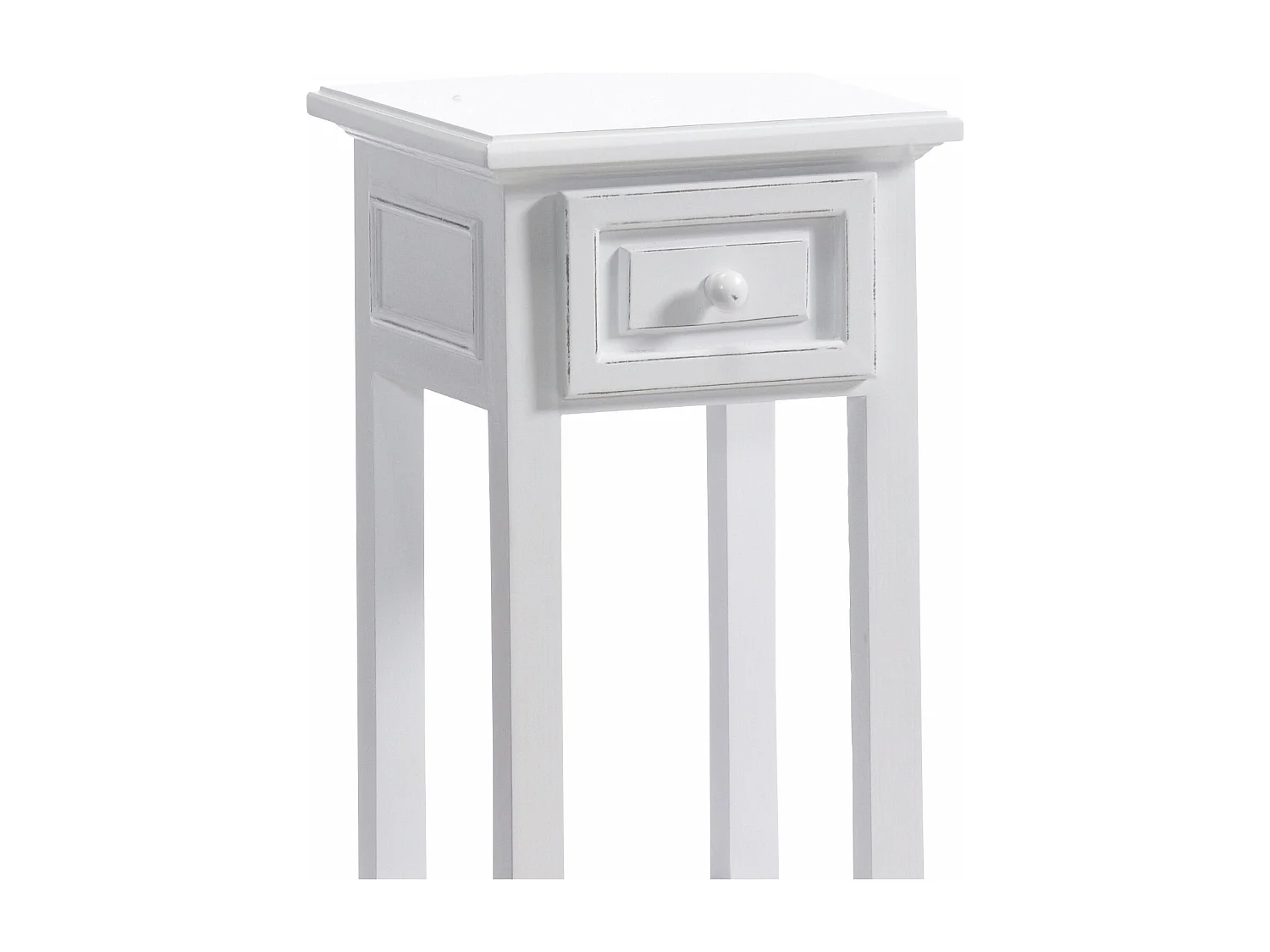 TABLE DE TÉLÉPHONE Style maison de campagne Bois, avec tiroir blanc