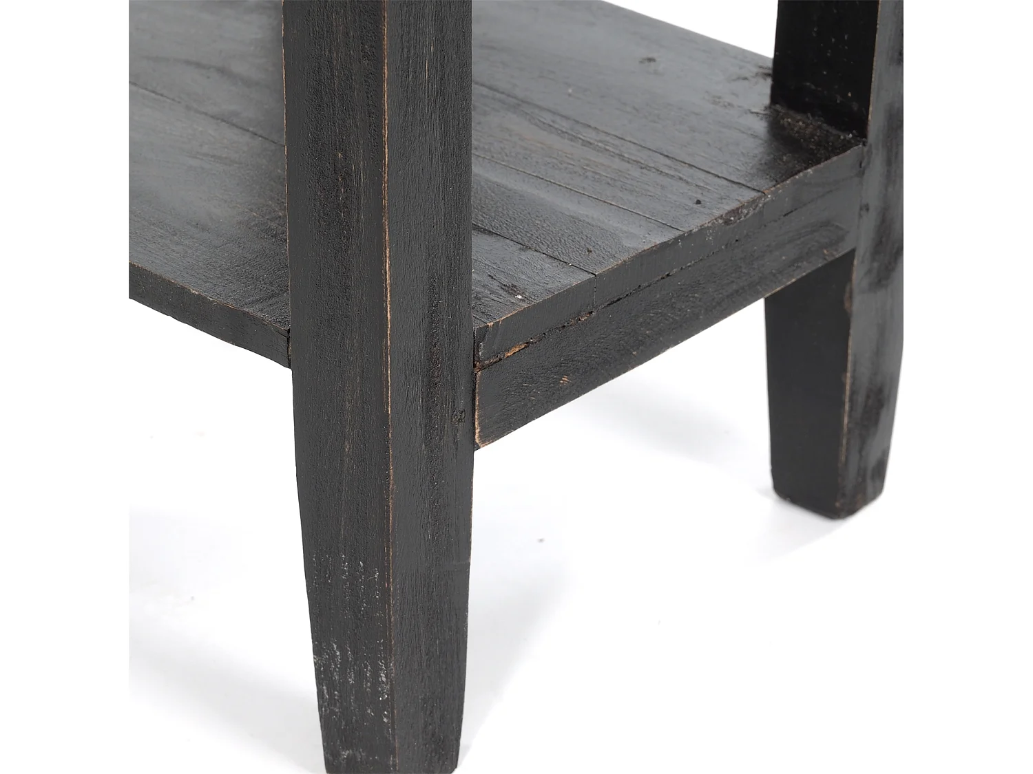 TABLE DE TÉLÉPHONE TIROIR 65 Bois de recyclage en acajou, avec tiroir 04 schwarz-natur