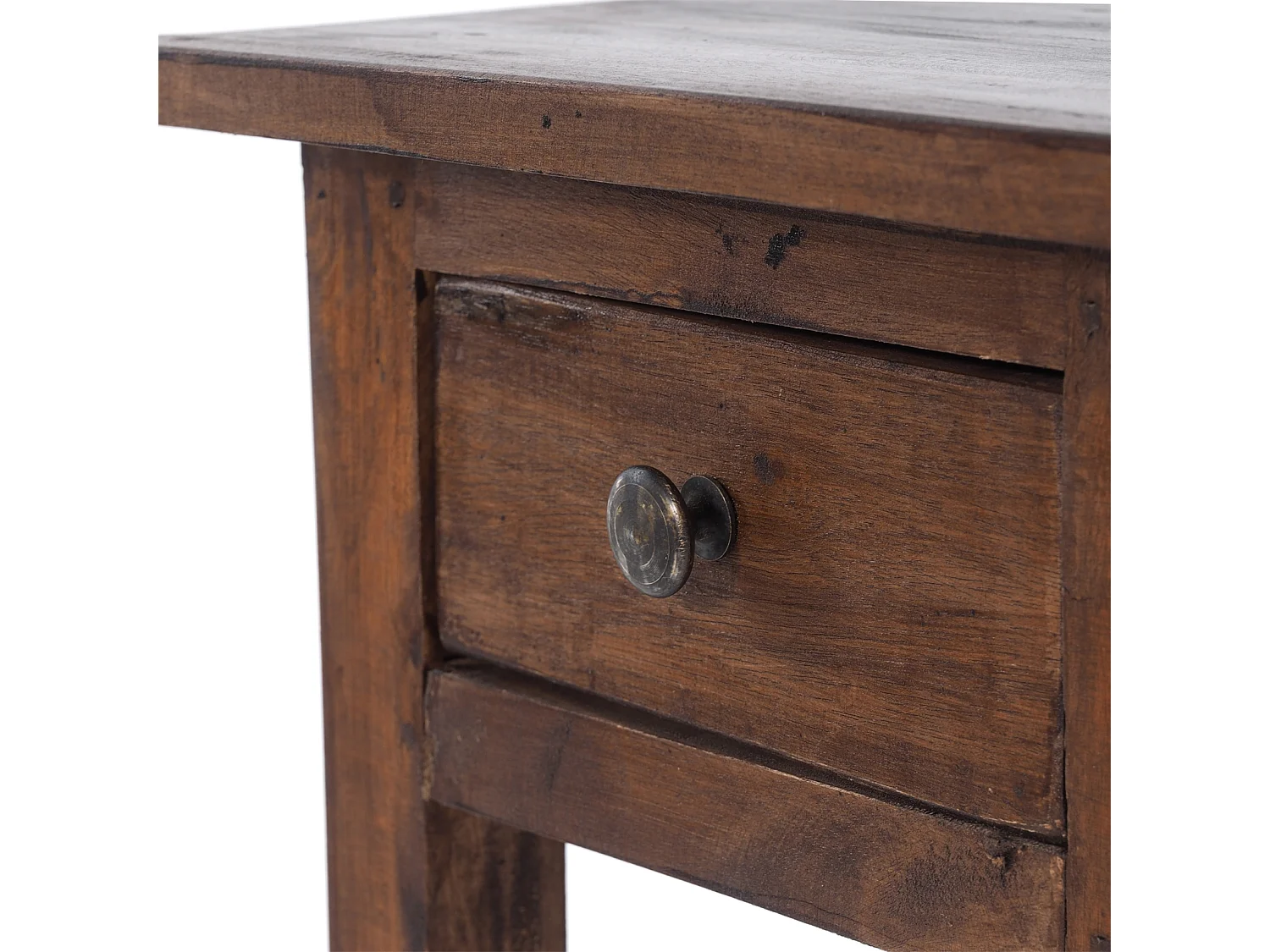 TELEFONTISCH DRAWER 65 Mahagoni Recyclingholz, mit Schublade 02 hellbraun