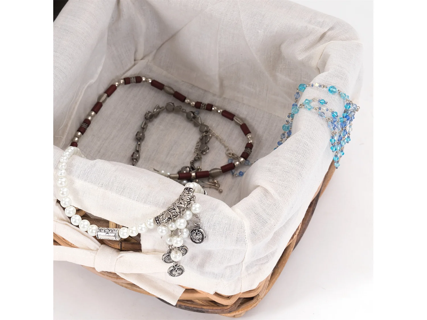 TELEFONTISCH RATTAN 70 mit 2 Rattan-Körben und Schublade, Mahagoni massiv 04 schwarz-natur