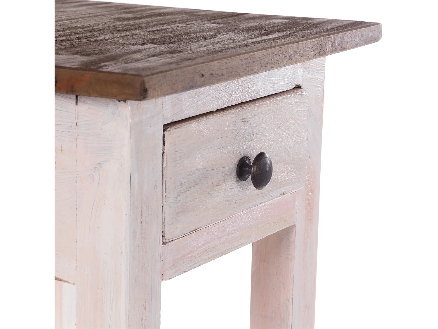 TABLE DE TÉLÉPHONE NAPOLÉON 75 Bois massif en acajou, avec tiroir 05 weiß-natur