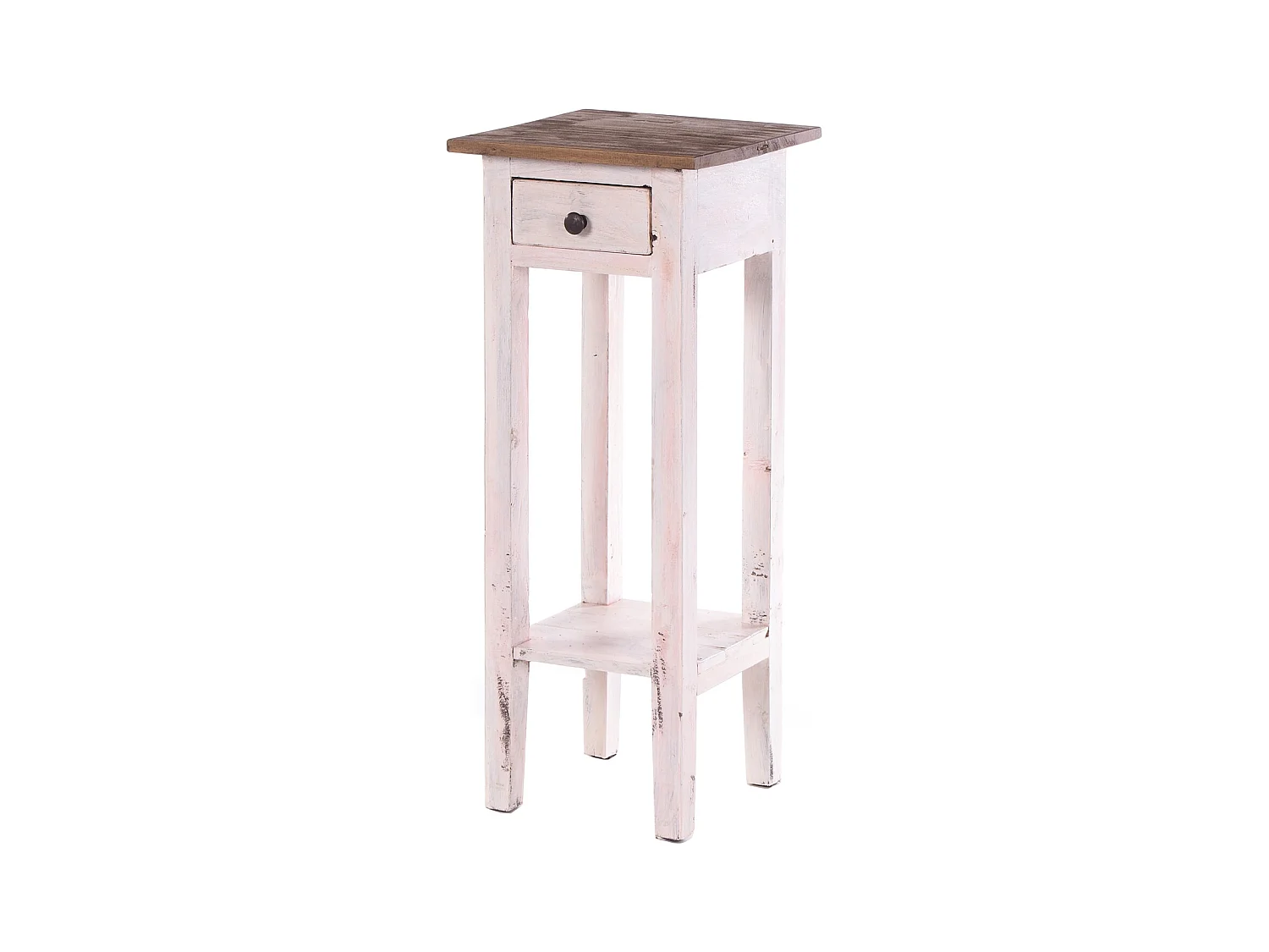 TABLE DE TÉLÉPHONE NAPOLÉON 75 Bois massif en acajou, avec tiroir 05 weiß-natur